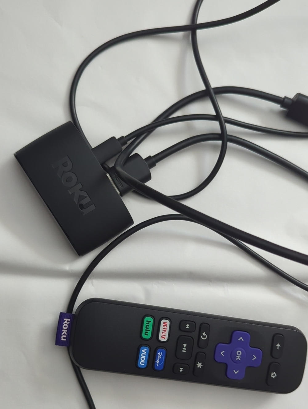 Roku Black Streaming Stick with Black Remote and Purple D-Pad